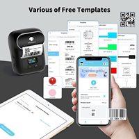 Phomemo M110 BT Petite imprimano imprimano pembuat kode batang portabel, untuk pencetak kode batang Android & IOS segi empat