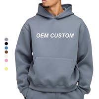 Sweat-shirts à capuche personnalisés à épaules tombantes, en coton et polyester, avec impression en relief personnalisée, pour hommes