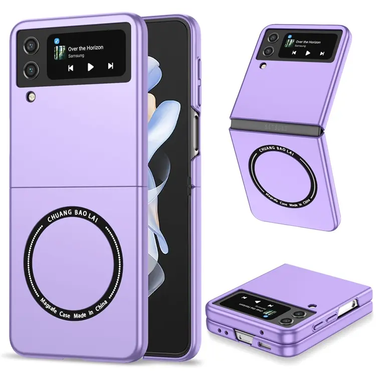 Fashion New Design Candy Color Magnetic Wireless Charging Folding Cell Phone Case for Samsung Galaxy Z Flip 4 3 Mobile cover