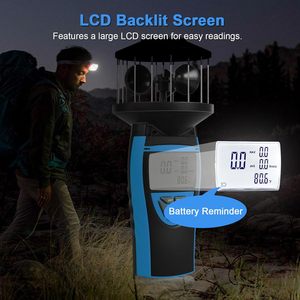 HOLDPEAK 878 palmare tazza anemometro con bussola, <span class=keywords><strong>vento</strong></span> 360 di misurazione digitale dell'aria <span class=keywords><strong>misuratore</strong></span> di velocità del <span class=keywords><strong>vento</strong></span> - Product Image 3