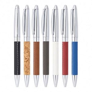 High Quality Custom Logo Metal Business Ballpoint <b>Pen</b> Laser Engraved Silk Printed Twisted Leather Design for Writing - Product Image 2