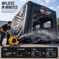 Tente de lavage de voiture gonflable portable, publicité personnalisée, ultra-résistante, imperméable, avec ventilateur intégré, installation facile, résistante aux intempéries