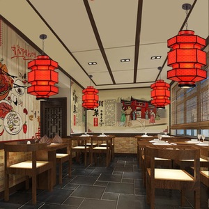 Lámpara colgante de estilo chino con luz LED roja, naranja, amarilla y azul, de un solo cabezal, para restaurantes, casas de té y hoteles. - Product Image 1