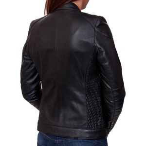 Blouson en cuir moto à capuche pour femme PIHA SPORTS, coupe-vent, chaud et décontracté pour l'hiver, vente en gros - Product Image 2