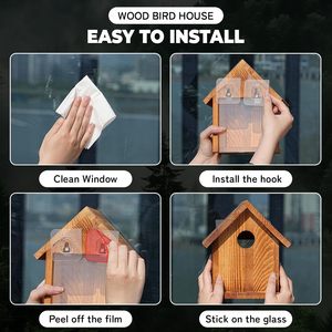 Casa para Pájaros Resistente a la Intemperie, Caja de Nido Colgante para Jardín, Regalo para Observación de Aves, Casas para Pájaros para Exteriores - Product Image 6