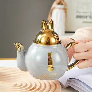 Chén gốm và ấm trà Bộ quà tặng dễ thương <span class=keywords><strong>Rabbit</strong></span>-<span class=keywords><strong>shaped</strong></span> cốc nước ấm phù hợp với cà phê Tea & Espresso Nguồn cung cấp - Product Image 2