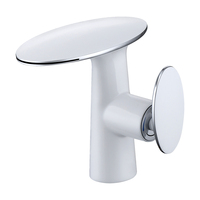 Robinet mitigeur de lavabo en laiton et céramique à poser sur le comptoir, avec eau chaude/froide, 1 poignée, design moderne