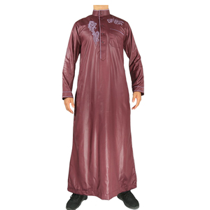 Robe Juba pour Hommes Musulmans Arabes Marocains du Moyen-Orient, Dubaï, Al Haramain, avec Broderie de Mode au Design Créatif et Matériaux Scintillants, Couleur Unie - Product Image 5