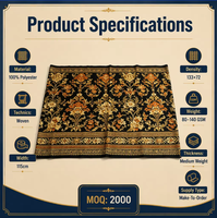 Kain Batik Cetak Ramah Lingkungan Harga Pabrik Murah dari Cina, 100% Poliester, Tekstur Kulit Persik Lembut 88GSM untuk Sarung Wanita & Remaja Putri