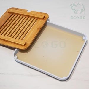 Bandeja de bambú para drenaje de cocina y baño, bandeja de servicio para mesa Kongfu, bandeja de almacenamiento de agua para té - Product Image 3