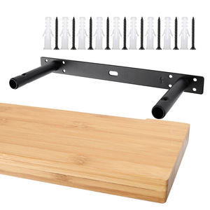 JINNATE Wall Mounted Concealed <b>Shelf</b> <b>Bracket</b> <b>Black</b> Iron Single Layer Modern Simple Support for Pallet - Product Image 2