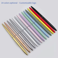 Vente en gros de stylo à bille torsadé en métal fin, encre gel couleur macaron bonbon, largeur d'écriture de 1.0mm, LOGO personnalisé pour les cadeaux de banque d'hôtel