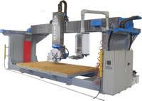 Máquina de Corte de Piedra CNC HUALONG de 5 Ejes con Software Italiano 825, Sierra de Puente con Mesa de Contrapunto para Cortar Mármol y Azulejos