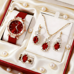 <strong>Ladies</strong>' Fashion Jewelry Red Fashion <strong>Watch</strong> Gift <strong>Set</strong> - Product Image 5