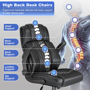 Chaise de direction ergonomique en cuir véritable, meilleure vente en Algérie, fabricant de chaises inclinables pour ordinateur, pour la maison et le bureau - Product Image 4