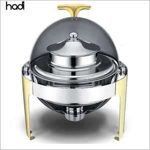 Hadi 6L วางบนจานหมุนด้านบนเป็นสแตนเลสสตีลสีทอง, ที่วางซุปจานอุ่นน้ำซุปสำหรับใช้ในโรงแรม - Product Image 1