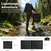 Panneau solaire monocristallin pliable Alecter Solar 100W noir, efficacité >23%, certifié TUV, support réglable, utilisation en extérieur, 32 cellules
