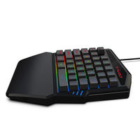 Clavier et souris de jeu ergonomiques à une main, combo mécanique avec rétroéclairage LED programmable, filaire, pour joueurs et PC