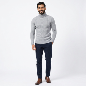 Pull à col roulé pour hommes de style nouveau pull pull jacquard - Product Image 1