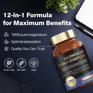 Marque privée Support 12 1 Complexe de magnésium Citrate Glycinate Soutien du sommeil Adulte OEM 120 Capsules Suppléments <span class=keywords><strong>vitamin</strong></span>és Énergie - Product Image 6