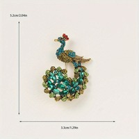 Broche scintillante en forme de paon, de renne, de lézard, pour homme et femme, oiseau, animal, fête, bureau, cadeau