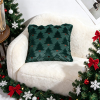 Housse de coussin de Noël 2026, motif sapin touffeté, brodée, pour canapé, vente en gros usine CLTF 45x45cm