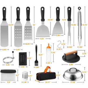 Juego de 29 Piezas de Utensilios para Barbacoa de Superficie Plana, Prensa para Hamburguesas, Accesorios para Plancha, Espátula, Juego de Herramientas para Parrilla, <span class=keywords><strong>Precio</strong></span> Razonable de Fabricante - Product Image 2
