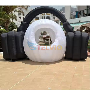 <span class=keywords><strong>Cabina</strong></span> de <span class=keywords><strong>DJ</strong></span> redonda portátil con luz Led grande para escenario, <span class=keywords><strong>cabina</strong></span> inflable para <span class=keywords><strong>DJ</strong></span>, tienda de fiesta para club nocturno - Product Image 2