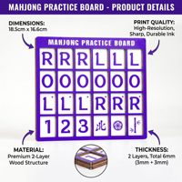 Planche d'entraînement au mahjong pour un joueur, planche d'entraînement au mahjong solo |   Boîte en bois à 2 étages, 7,3''x6,5'', prête à offrir, durable