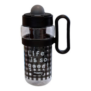 Bouteille d'eau à motif cerise avec paille 500 ml pour étudiants et usage scolaire, tasse isotherme portable pour boissons en extérieur - Product Image 3