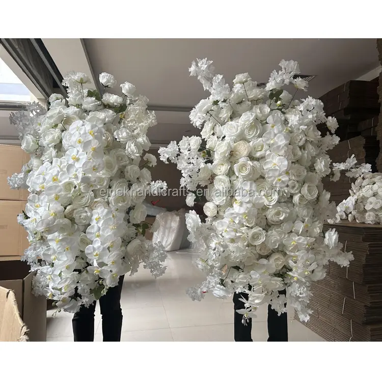 नई चेरी फूल पैनल शादी की पृष्ठभूमि दीवार कट्टर सींग फ्रेम सजाया phalaenopsis फूल पंक्ति