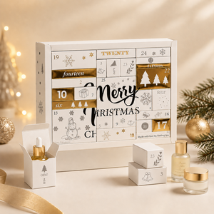 Calendrier de l'Avent 2026 personnalisé en feuille <span class=keywords><strong>d</strong></span>'<span class=keywords><strong>or</strong></span>, boîte pliable vide pour cosmétiques, bijoux, bonbons, cadeaux - Product Image 4