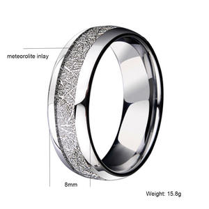Bague de mariage en tungstène plaqué or 18 carats Bague de fiançailles biseautée 8mm à la mode pour hommes avec <span class=keywords><strong>diamant</strong></span> taille ovale Style classique pour les fêtes - Product Image 3