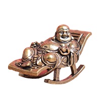 1 pièce Ornement Bouddha Maitreya en laiton, Décoration créative pour la maison et le bureau, Xiaoyao Maitreya Bouddha, Petites créations artisanales en bronze