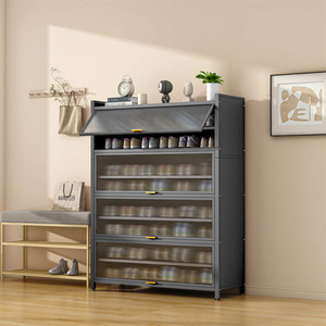 Armoire de rangement de <span class=keywords><strong>chaussures</strong></span> en métal avec porte transparente Organisateur de <span class=keywords><strong>chaussures</strong></span> anti-poussière de grande capacité - Product Image 6