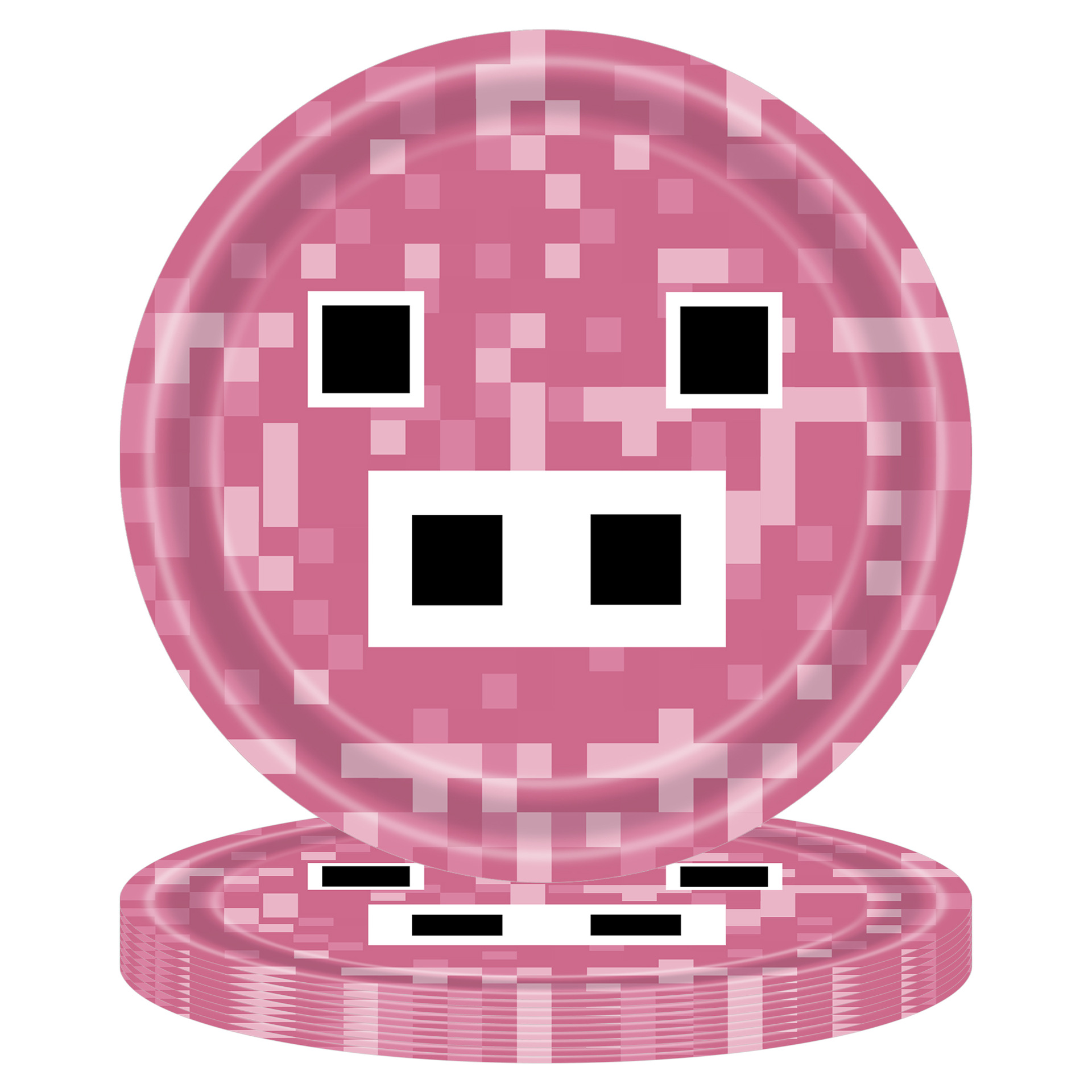 Pink square 7-inch plate-10 pieces