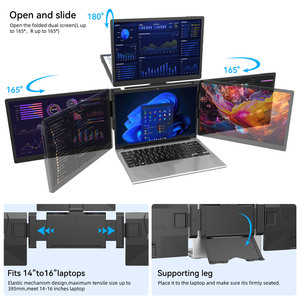 Xách tay ba màn hình cho máy tính xách tay 13.3 "FHD IPS có thể gập lại chủ với kép mở rộng màn hình và USB hiển thị Loại C giao diện - Product Image 2