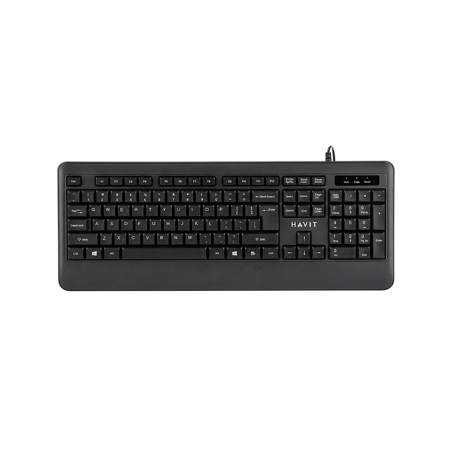 Havit KB253 Computer Keyboard Wired Plug Play USB Keyboard Low Profile Keys PC Laptop Office Wired Keyboard