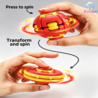 Balle anti-stress ABS Transform Fidget Spinner à pression et rotation, jouet éducatif sensoriel pour l'autisme, le TDAH, les enfants et les adultes