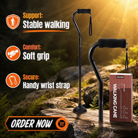 Canne de marche pliable, réglable sur 5 niveaux, légère et portable, pour le camping et la randonnée