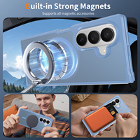 Casing Ponsel Magnetik Transparan Biru Muda untuk Samsung Z Fold 7 8 Ultra iPhone Duo, Sentuhan Lembut, Anti Benturan, Grosir