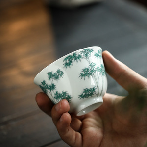 ถ้วยชาเซรามิกงานฝีมือสีแดงลายดอกไม้สุดหรูหราสำหรับชงชาแบบกังฟู - Product Image 4