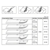 Ensemble de 5 limes diamantées à tranchant de couteau HF-50, 100 #   Grit pour les zones difficiles d'accès comme les arcs, les coutures et les coins, personnalisable
