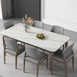 Solid Wood <strong>Dining</strong> Room <strong>Table</strong>, Luxury Modern <strong>Grey</strong> Restaurant Rectangle <strong>Dining</strong> <strong>Table</strong> and Chairs Wooden <strong>Dining</strong> <strong>Tables</strong> <strong>Set</strong> - Product Image 4