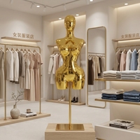 Mannequin torse en plastique best-seller pour magasin de vêtements pour femmes, mannequin féminin grande taille plaqué or