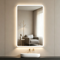 Miroir de maquillage intelligent LED haut de gamme pour résidences et commerces, miroir de salle de bain rectangulaire étanche, fabrication directe d'usine, OEM/ODM