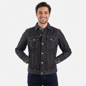 Chaqueta Vaquera Retro Vintage para Hombre, Corte Ajustado, 100% Algodón, Lavada, con Capucha, Cortavientos, Estilo Urbano, para Otoño, Ropa de Trabajo, Prenda Exterior - Product Image 1