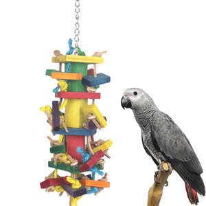 Groothandel Milieuvriendelijk Houten Papegaaien Speelgoed Ara 'S Bijten Grote String Vogelbenodigdheden Verlichtende Benauwde Puzzel In Voorraad Hete Verkoop - Product Image 2