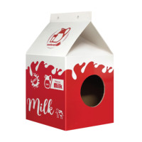 Nouveau design Boîte à lait en forme de chat Maison à gratter Lit Cages pour animaux de compagnie Maison de chat portable pour animaux de compagnie