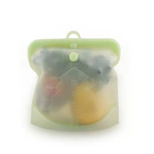 In Stock Eco Friendly 500ml 100ml 1500ml Leakproof Reusable Freezer Silicone Food Storage Bag Reusable Ziplock Bags